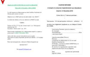 Match ASSE/Nancy Lorraine