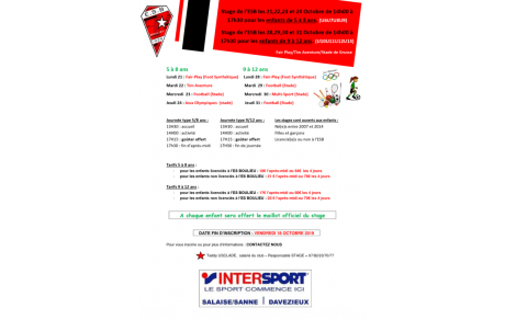 ESB : Stage de l'ESB (Toussaint 2019)